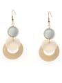 thumb Gold Plated Zinc Alloy Charm Multi-Color Shell Beautiful Drop drop Earring 0