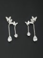 thumb Model No NY38694-001 White Butterfly Youself ! Platinum Plated Zircon Drop drop Earring 0