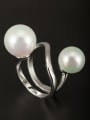 thumb GODKI Luxury Women Wedding Dubai Platinum Plated Copper Pearl White Ring 0