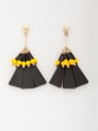 thumb Gold Plated Wood Triangle Multicolor Beads Beautiful Drop drop Earring 0