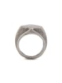 thumb A Silver-Plated Titanium Stylish  Band Signet Ring Of Square 0