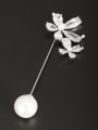 thumb Platinum Plated Flower White Pearl Beautiful Lapel Pins & Brooche 0