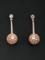 thumb Personalized Rose Plated White Round Zircon Drop drop Earring 0