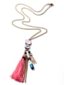 thumb Alloy Fashion Artificial Stones Tassel Necklace 1