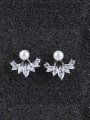 thumb Hanging Pearls , AAA Zircon Korean Temperament Stud Cluster earring 1