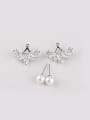 thumb Hanging Pearls , AAA Zircon Korean Temperament Stud Cluster earring 0