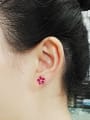 thumb S925 Sterling Silver  Ear needles Ruby fashion Cluster earring 3
