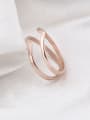 thumb Simple Style 18K Rose Gold Titanium Heart-shaped Women Stacking Ring 2