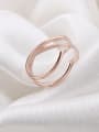 thumb Simple Style 18K Rose Gold Titanium Heart-shaped Women Stacking Ring 1