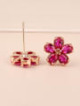 thumb S925 Sterling Silver  Ear needles Ruby fashion Cluster earring 2