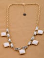 thumb Square Stones Alloy Sweater Necklace 2