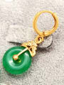 thumb Copper Alloy 23K Gold Plated Fashion Jade drop earring 1