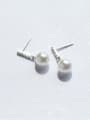 thumb S925 Silver Shell Pearl Short drop earring With CZ 0