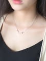 thumb S925 Silver Deer Horn Short Necklace 1