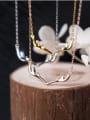 thumb S925 Silver Deer Horn Short Necklace 2