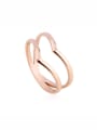 thumb Simple Style 18K Rose Gold Titanium Heart-shaped Women Stacking Ring 0