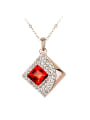 thumb Simple Style Square Shaped Austria Crystal Necklace 0