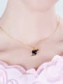 thumb Copper 24K Gold Plated Creative Heart-shaped Zircon Necklace 1