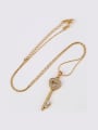 thumb Copper 18K Gold Plated Fashion Love Key Zircon Necklace 1