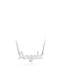 thumb Copper Alloy White Gold Plated Simple style Letter Necklace 0