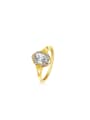 thumb Copper Alloy 24K Gold Plated Classical Zircon Engagement Ring 0
