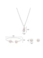 thumb Alloy White Gold Plated Simple style Artificial Pearl Three Pieces Jewelry Set 3