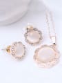 thumb Alloy White Gold Plated Fashion Artificial Pearl Flower-shaped Two Pieces Jewelry Set 1