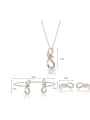 thumb Alloy White Gold Plated Simple style Rhinestone Eight-shaped Three Pieces Jewelry Set 3