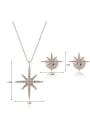 thumb Alloy Imitation-gold Plated Fashion Rhinestones Star-shaped Two Pieces Jewelry Set 2