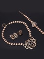 thumb Alloy Imitation-gold Plated Fashion Artificial Crystal Water Drop shaped Four Pieces Jewelry Set 1