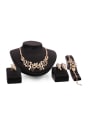 thumb Alloy Imitation-gold Plated Fashion Flower and Leaves Four Pieces Jewelry Set 0
