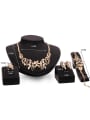 thumb Alloy Imitation-gold Plated Fashion Flower and Leaves Four Pieces Jewelry Set 2