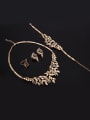 thumb Alloy Imitation-gold Plated Fashion Flower and Leaves Four Pieces Jewelry Set 1