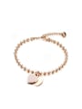 thumb Fashion Beads Titanium Heart Rose Gold Plated Bracelet 0