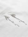 thumb Simple Butterfly Tiny Beads Tassels Silver Earrings 0