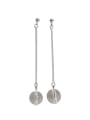 thumb Simple Clear Crystal Ball Silver Drop Earrings 0