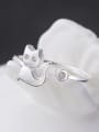 thumb Lovely Cat Simple S925 Silver Opening Ring 2