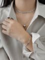 thumb 925 Sterling Silver With Platinum Plated Simplistic Smooth Chain Bracelets 3