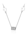 thumb 925 Sterling Silver With Platinum Plated Simplistic Round Necklaces 0