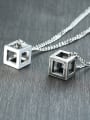 thumb Stainless Steel With Platinum Plated Simplistic Hollow Square Necklaces 2
