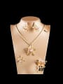 thumb Hollow Flower Rhinestones Four Pieces Jewelry Set 0