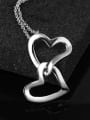 thumb Simple Double Hollow Heart 925 Sterling Silver Pendant 2