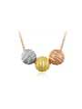 thumb Women Fashionable Three Color Beads Necklace 0