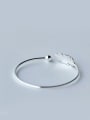 thumb S925 Silver Artistical Feather Adjustable Opening Bangle 1