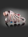 thumb Exaggerated Colorful Rhinestones Peacock Gold Plated Alloy Ring 2