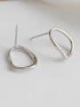 thumb 925 Sterling Silver With Hollow d Simplistic Irregular Geometric  Oval Stud Earrings 3
