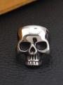 thumb Retro Skull Titanium Statement Ring 1