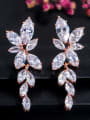 thumb Copper With Cubic Zirconia Luxury Water Drop Wedding Cluster Earrings 3