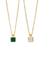 thumb Copper With Gold Plated Simplistic Square Necklaces 0