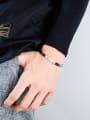 thumb Titanium With Smooth Simplistic Monogrammed Free Size Mens Bangles 1